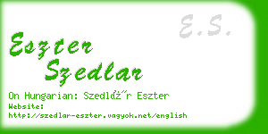 eszter szedlar business card